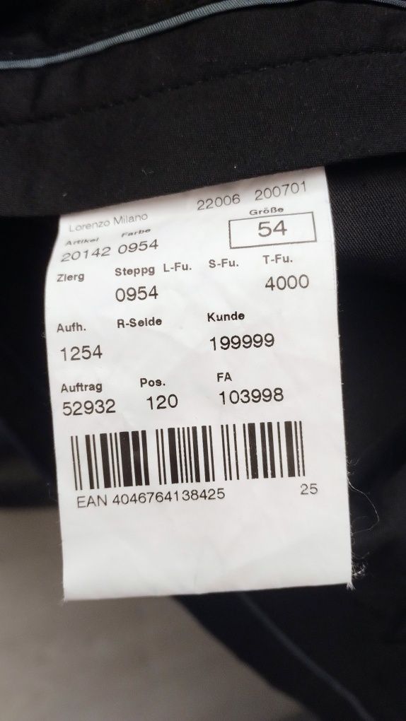 Garnitur męski kompletny 2 częściowy 54 xl xxl 180