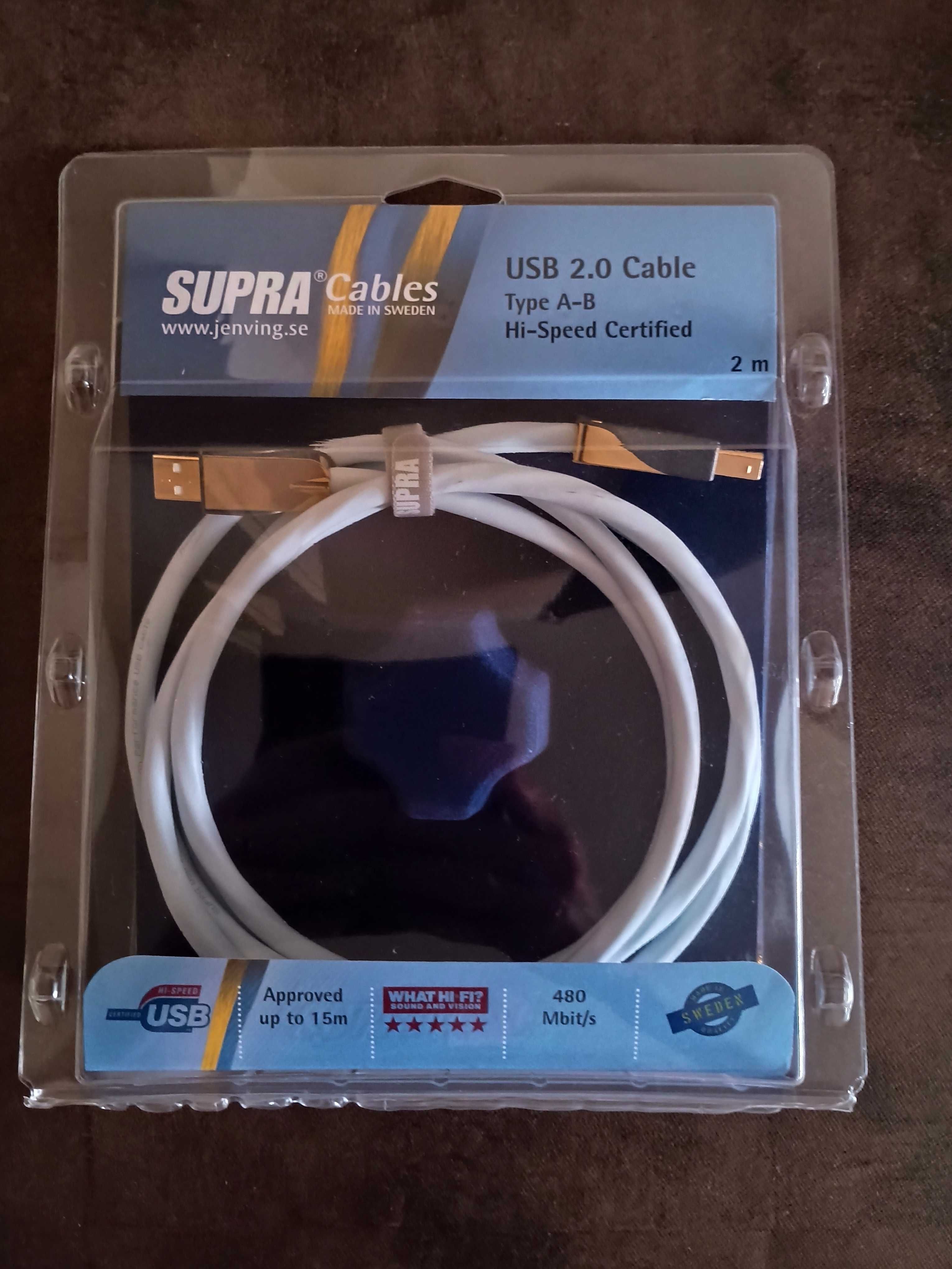 Supra Blue Hi-speed USB 2.0 кабель, 2 м.
