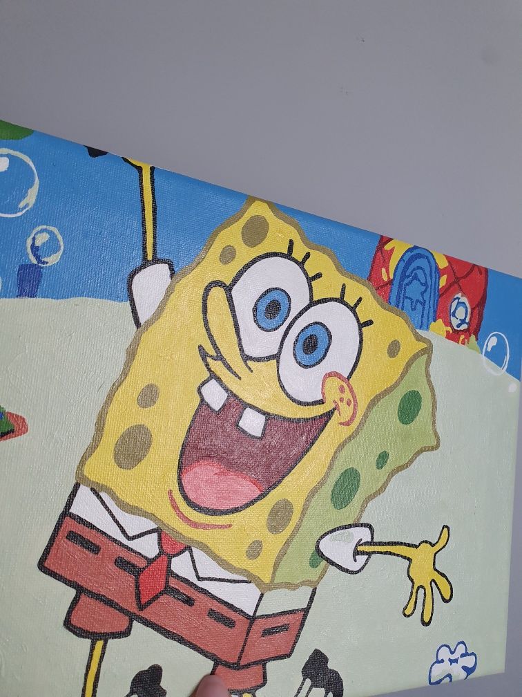 Obrazek 20x30 cm Spongebob na płótnie
