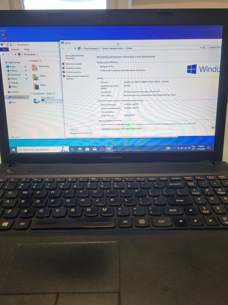 Lenovo g510 i3, 8gb ram, dysk 512gb ssd