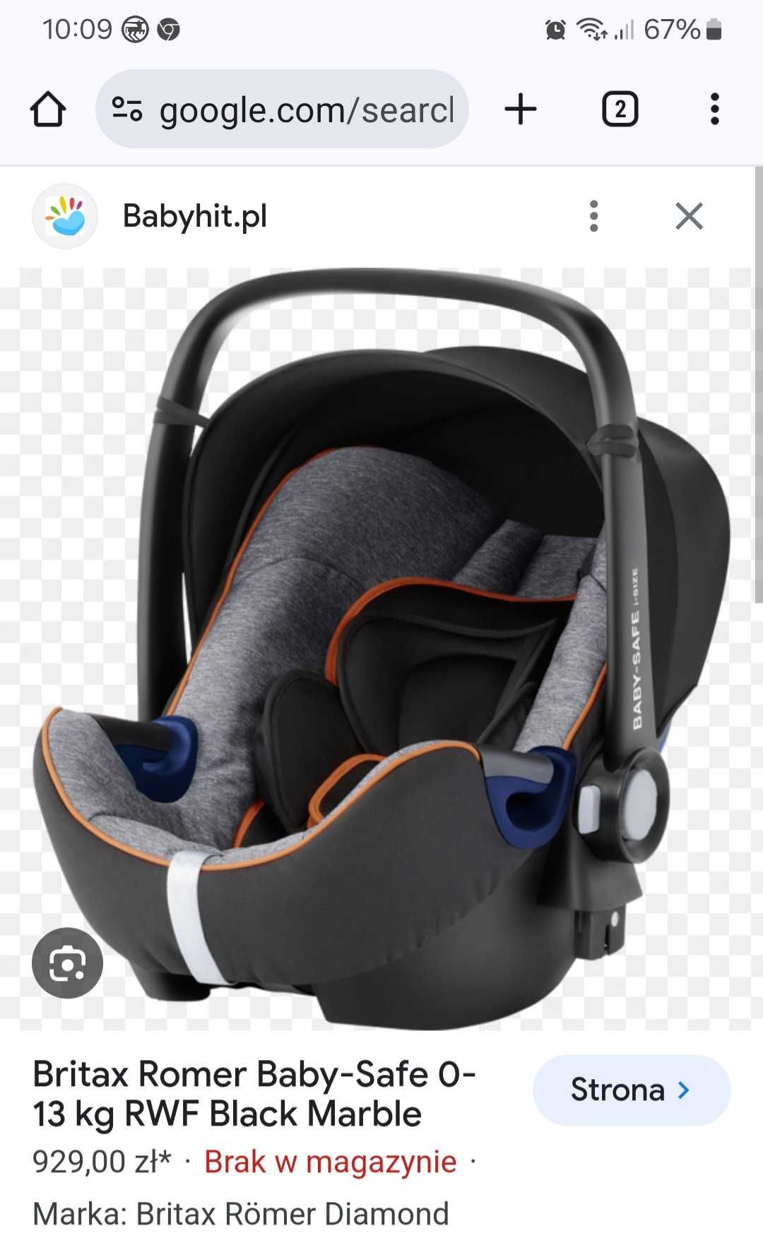 Fotelik samochodowy Britax Romer Baby 0-13 kg z bazą I-Size