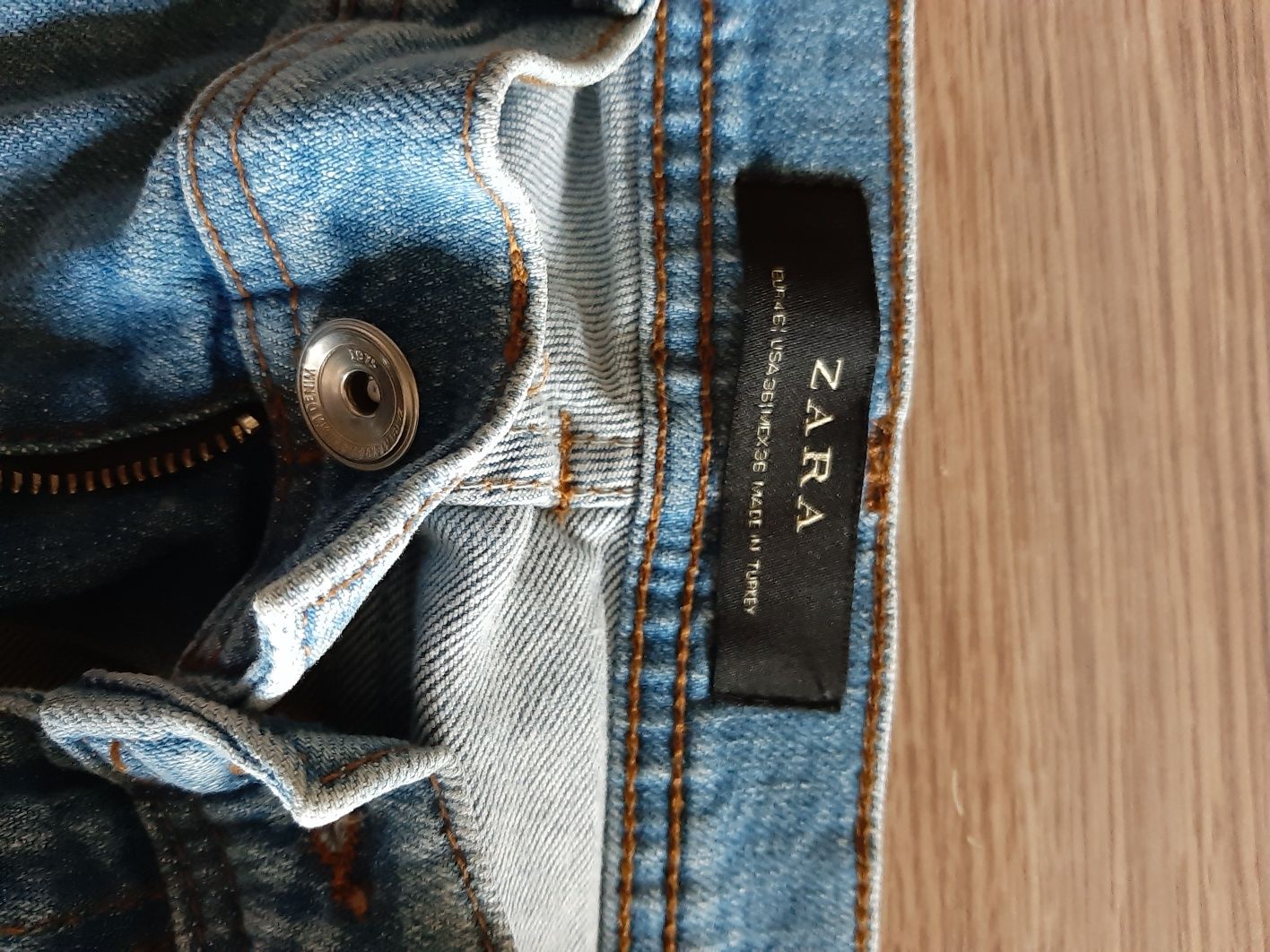 Spodnie Zara Man jeans 46 XL slim męskie błękit lampasy dziury kolekcj