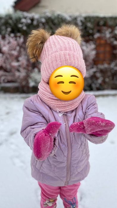 Super ciepła czapka dla dziewczynki 2-4 latka