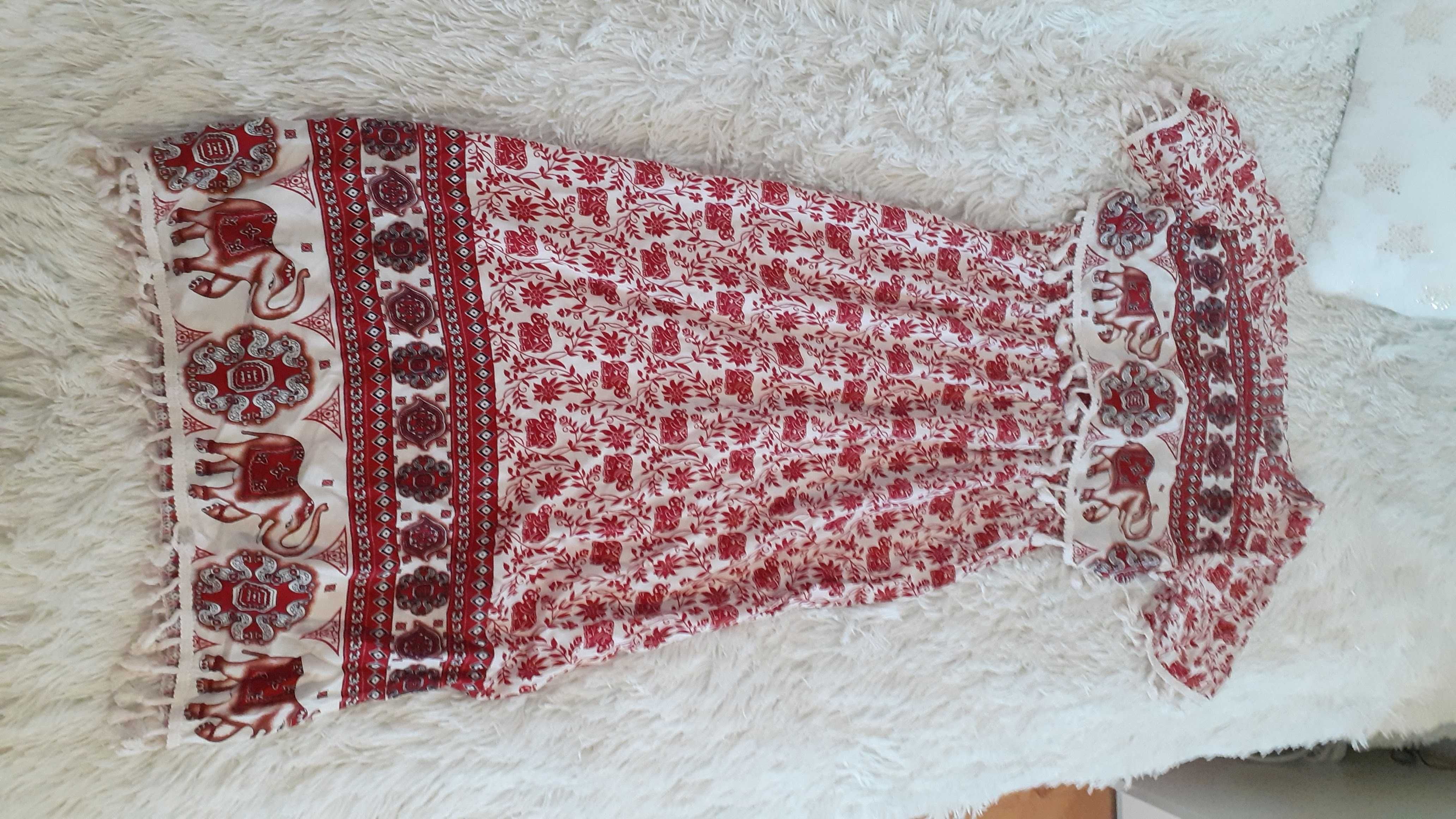 Sukienka maxi orientalna Boho indyjska w słonie