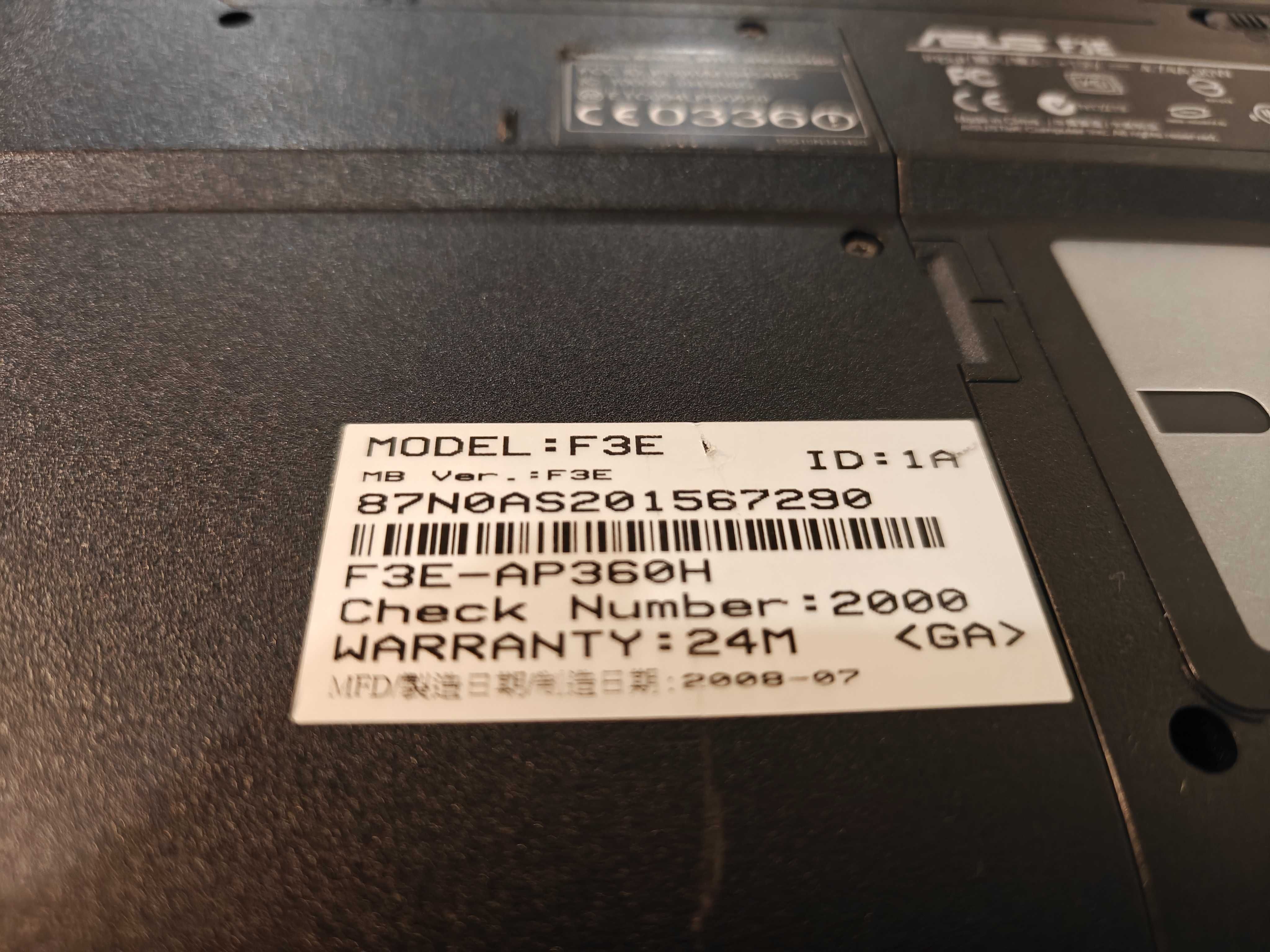 Laptop ASUS F3E-AP360H