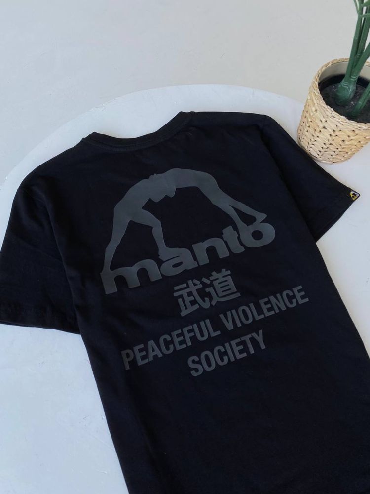 Футболка Manto борци чорний логотип/ чоловіча спортивна футболка манто