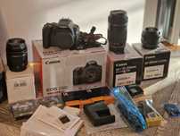 Canon 250D Cały zestaw,3 obietywy,Nowy.Pełna Gwarancja