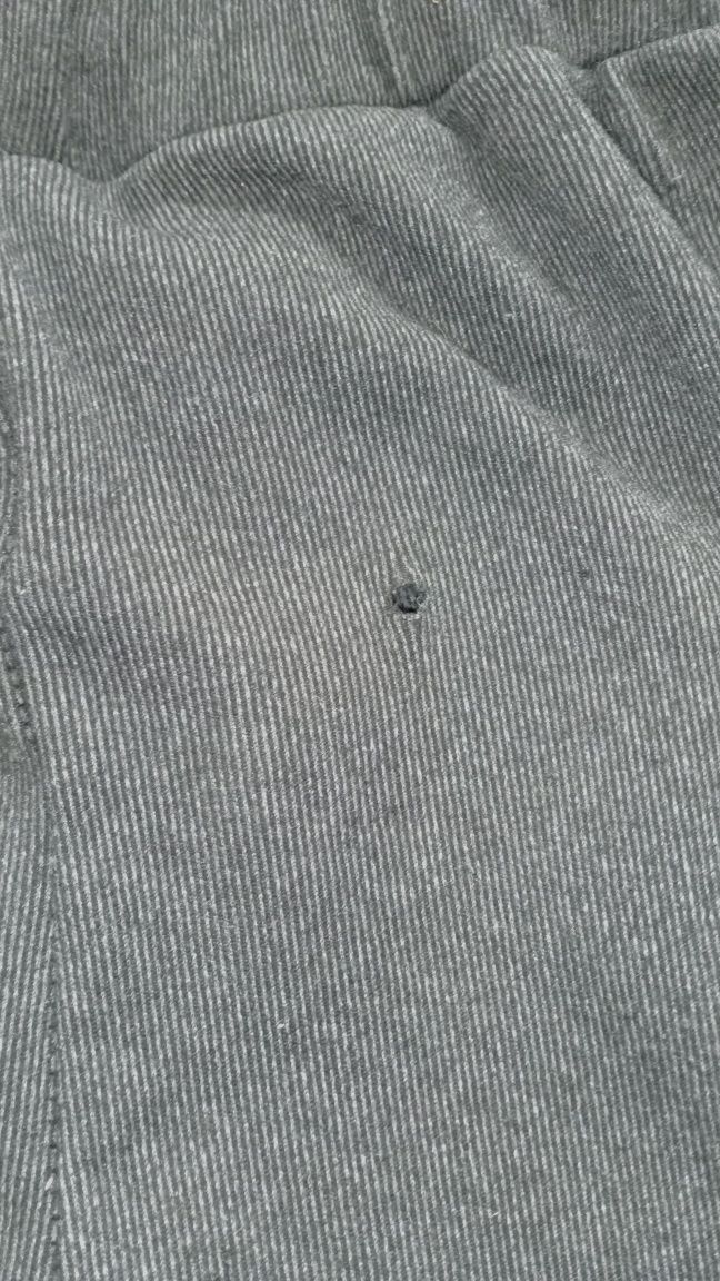 Legginsy stalowe srebrne lampasy prążkowany materiał gumka w pasie