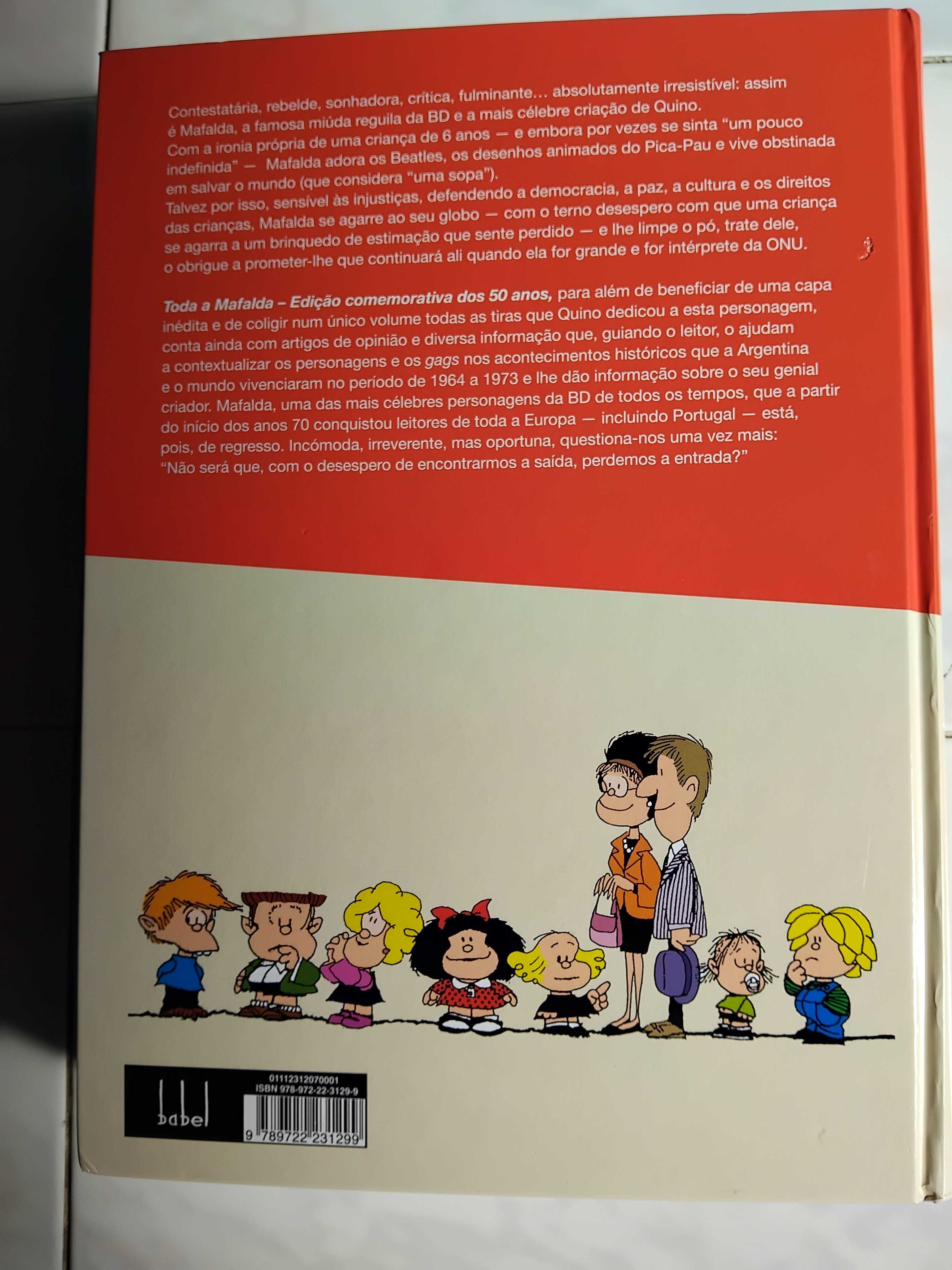 LIVRO DE BD: QUINO - TODA A MAFALDA EDIÇÃO COMEMORATIVA DOS 50 ANOS