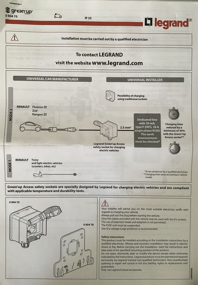 Tomada Legrand GreenUp com acessórios