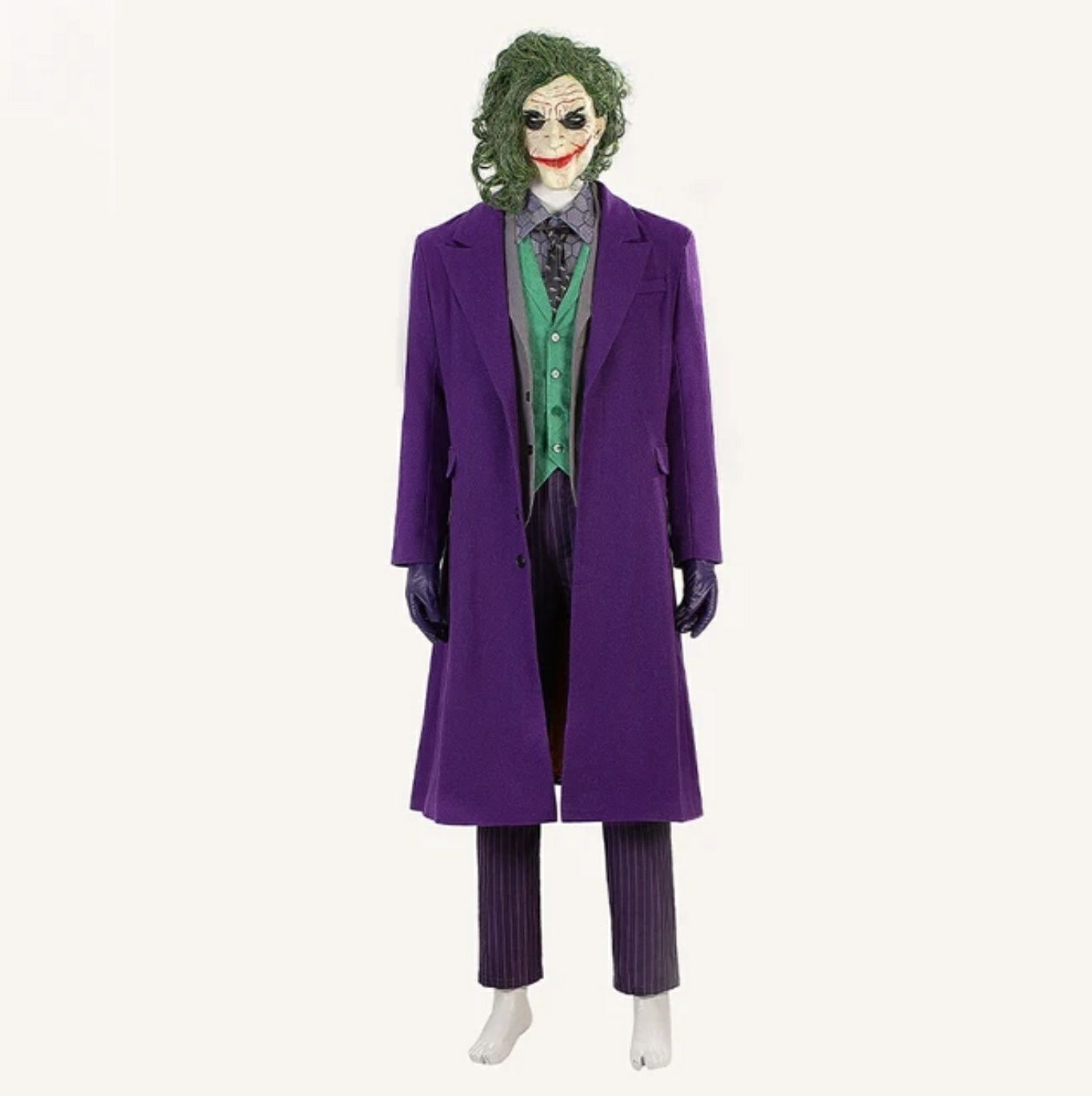 Conjunto Completo Joker Heath Ledger "The Dark Knight" Cosplay Premium