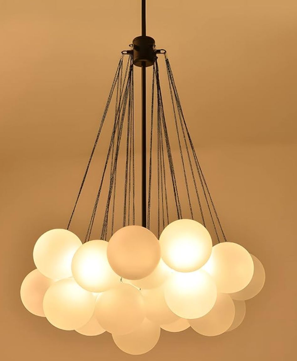 Nowoczesny żyrandol Cluster Bubble XL 37 kul, 80cm szerokości NOWA