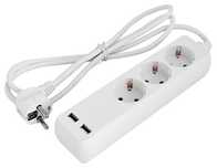 Przedłużacz 3 gniazda 1,5m 2xUSB 2,4A Uziemienie