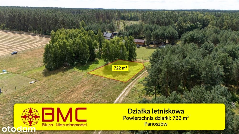 Działka letniskowa Panoszów 722m2