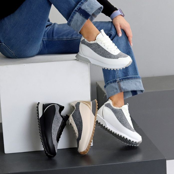 Жіночі шкіряні зимові Кросівки в кольорах