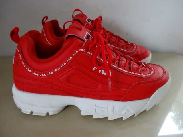 Buty FILA DISRUPTOR roz 41,5 SKÓRA Czerwone Sportowe RED
