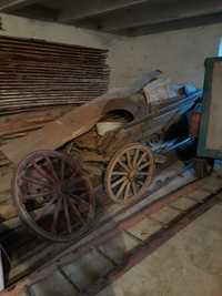 wóz drabiniasty na drewnianych kołach