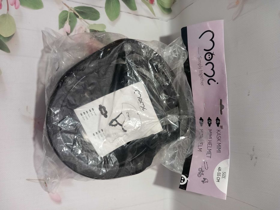 MoMi Mimi Dziecięcy Kask Rowerowy Czarny Matowy rozmiar 48-55cm