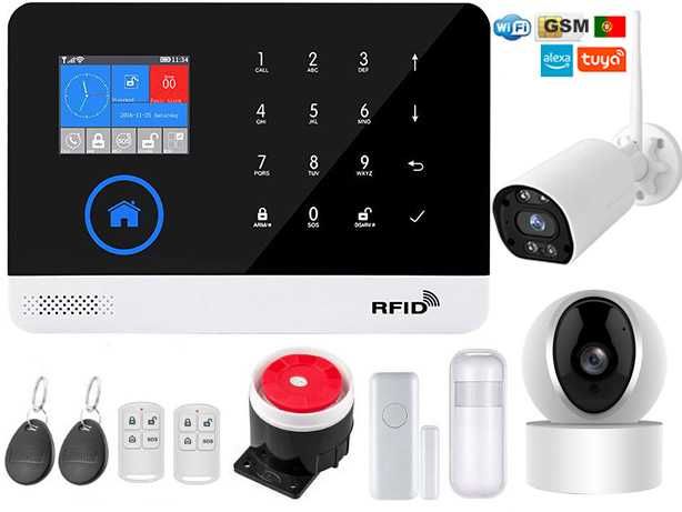 Alarme Tuya sem Fios WiFi/GSM + 2 Câmaras Android/iOS Português (NOVO)