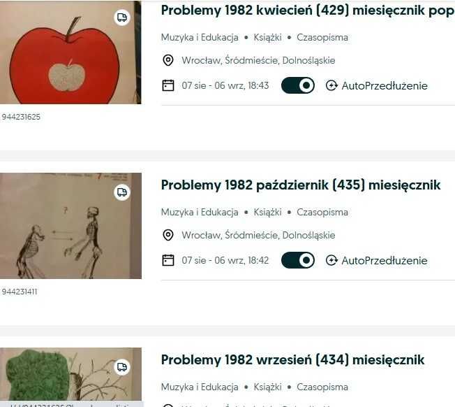 Problemy zestaw 3 numerów 1982