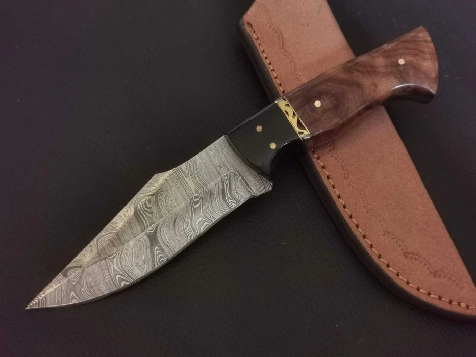 NÓŻ DAMAST myśliwski kuchenny stal damasceńska 23cm. ręcznie kuty