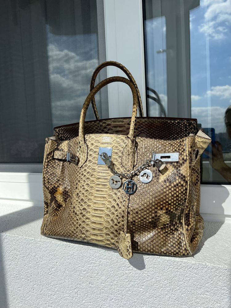 Сумка Hermes birkin 35 см, натуральний пітон