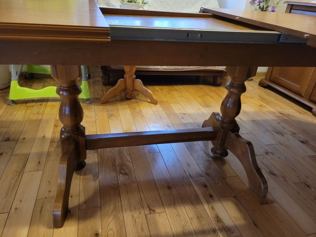 Stół drewniany rozkładany dąb rustykalny 180cm+2x40cm