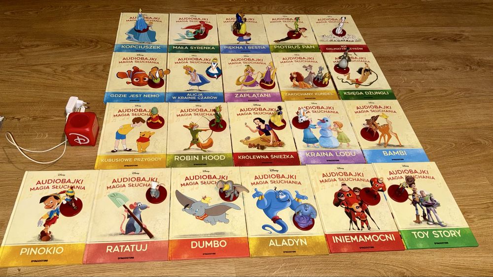 Audiobajki Disney De Agostini 21 zestawów książka+figurka, głośnik