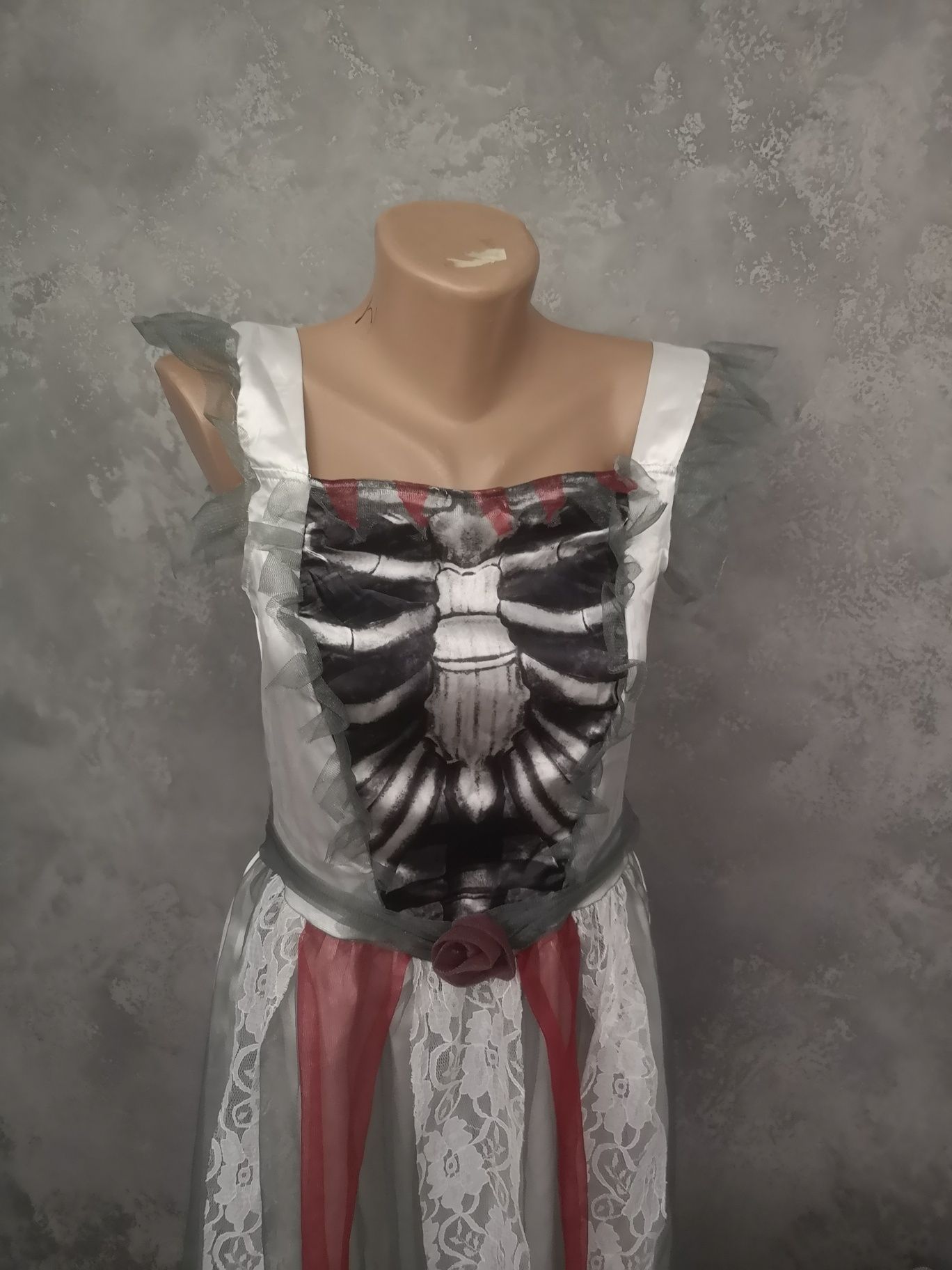 Карнавальный костюм платье труп невесты скелет фата хелоуин хэлоуин L