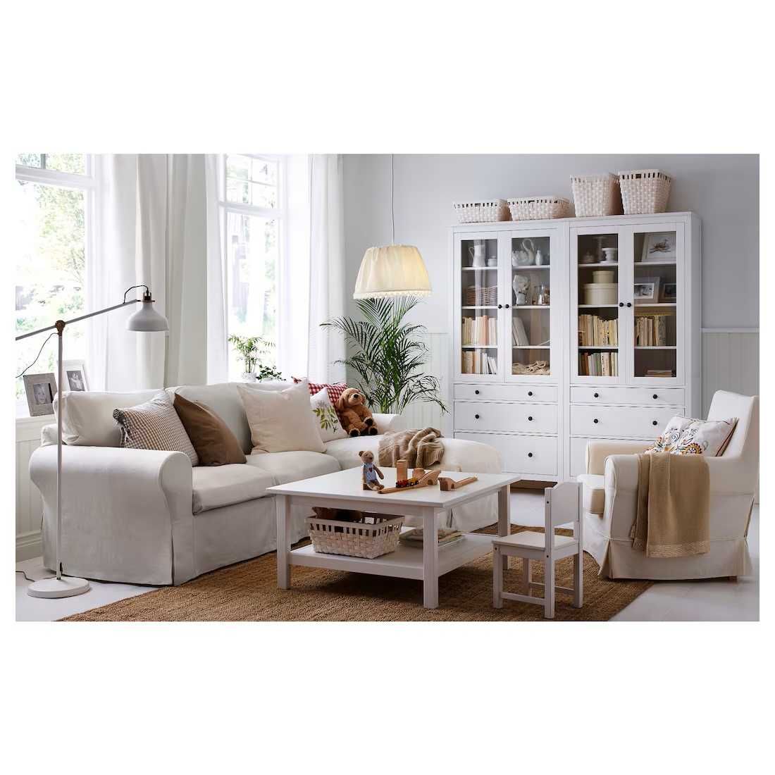 Biblioteczka biała Witryna Ikea HEMNES z 3 szufl  90x197 Nowa