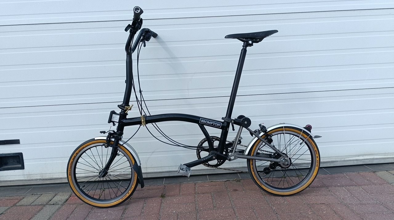 Brompton P-Line 6 biegów Wysoka kierownica Tytanowy widelec i trójkąt
