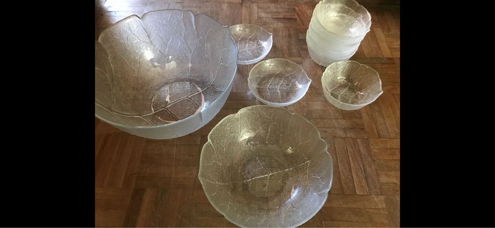 Conjuntos taças / saladeiras / fruteiras antigas vidro e cristal