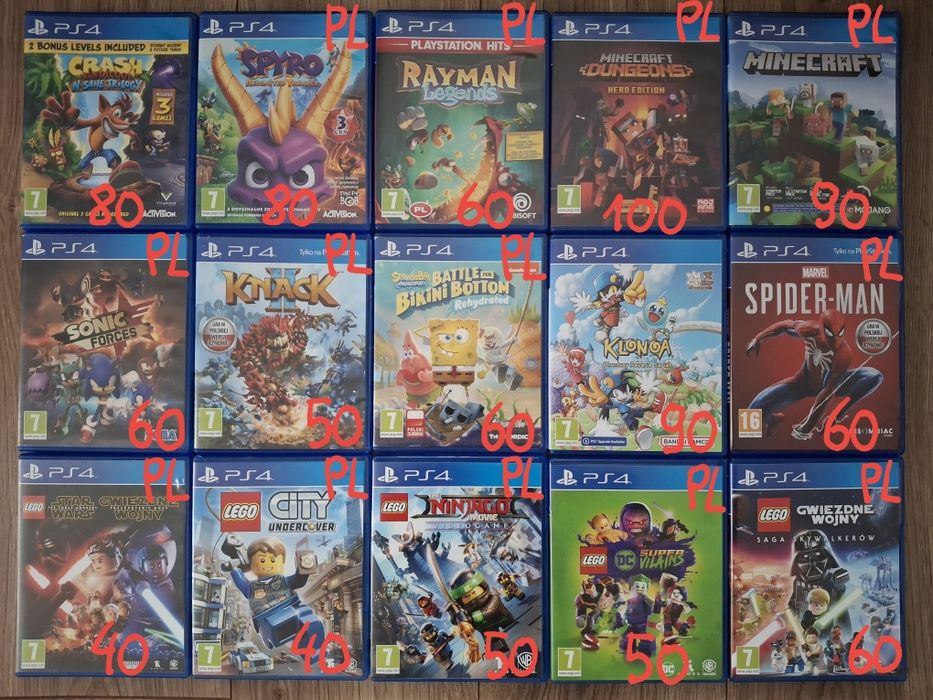 Gry PS4 i PS5 dla dzieci Minecraft Lego Crash