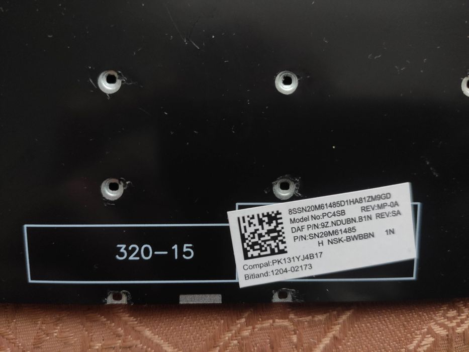 Клавіатура для ноутбука Lenovo ideapad 320-15