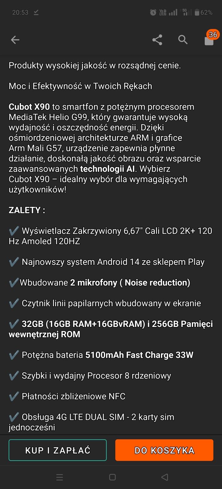 Cubot x90 nowy smartfon