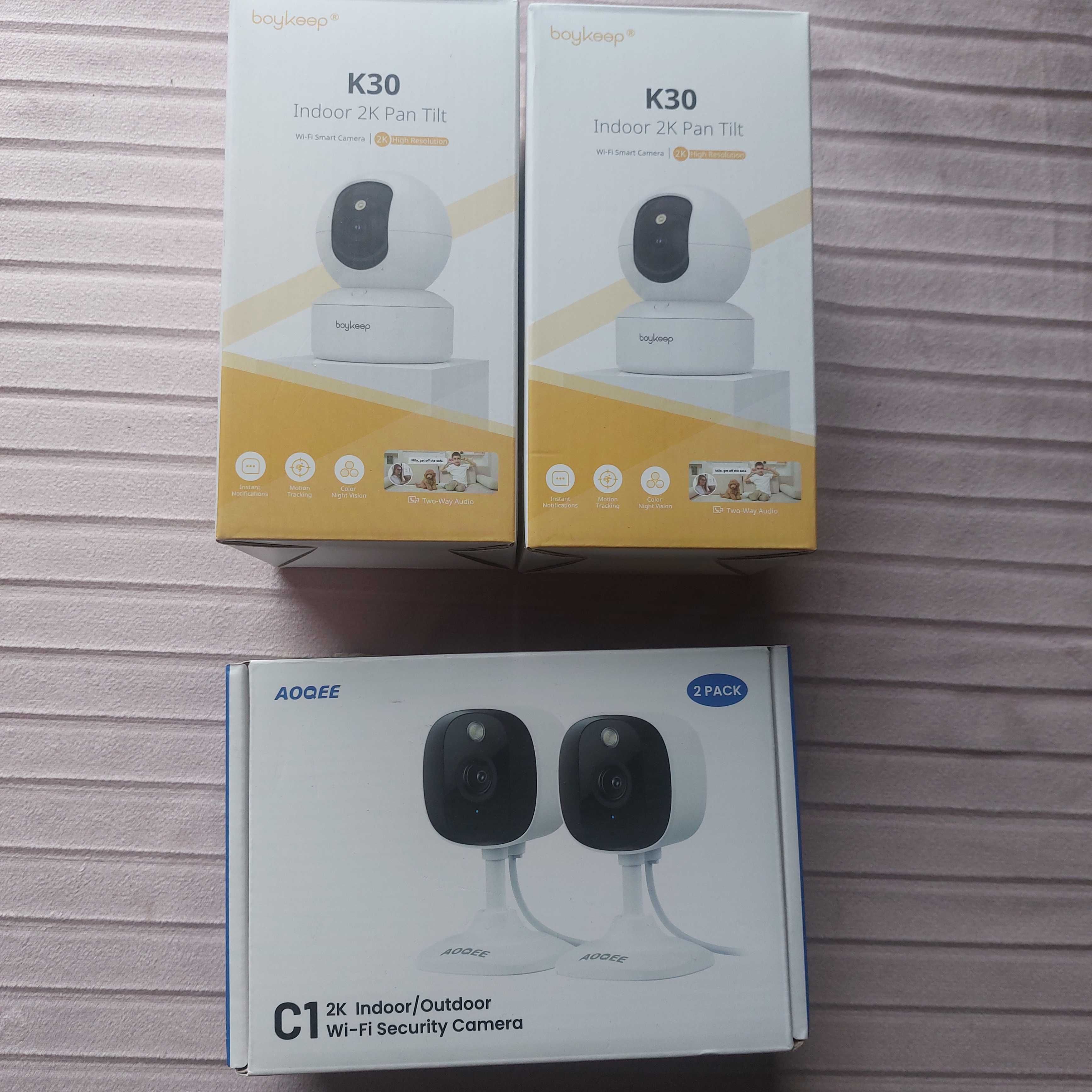 Kamera 2K 3MP 2szt IP65 WiFi Wewnętrzna Zewnętrzna Alarm App