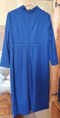 Niedziela handlowa promocja Sukienka z wełny L niebieska jak nowa szyt