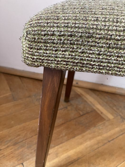 Dawny taboret, podnozek tapicerowany vintage prl