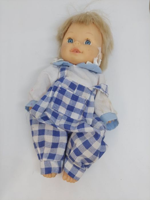 Lalka dla dzieci chłopiec, niebieskie ubranko