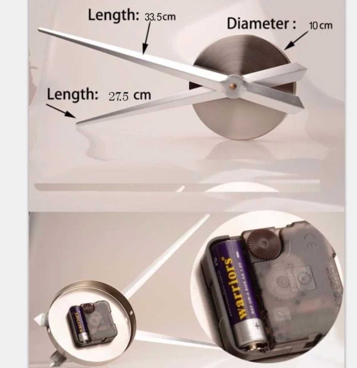 Настенные 3D часы 120 см серые