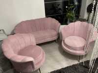 Zestaw Glamour muszelka krzesło  fotel kanapa komplet wypoczynkowy