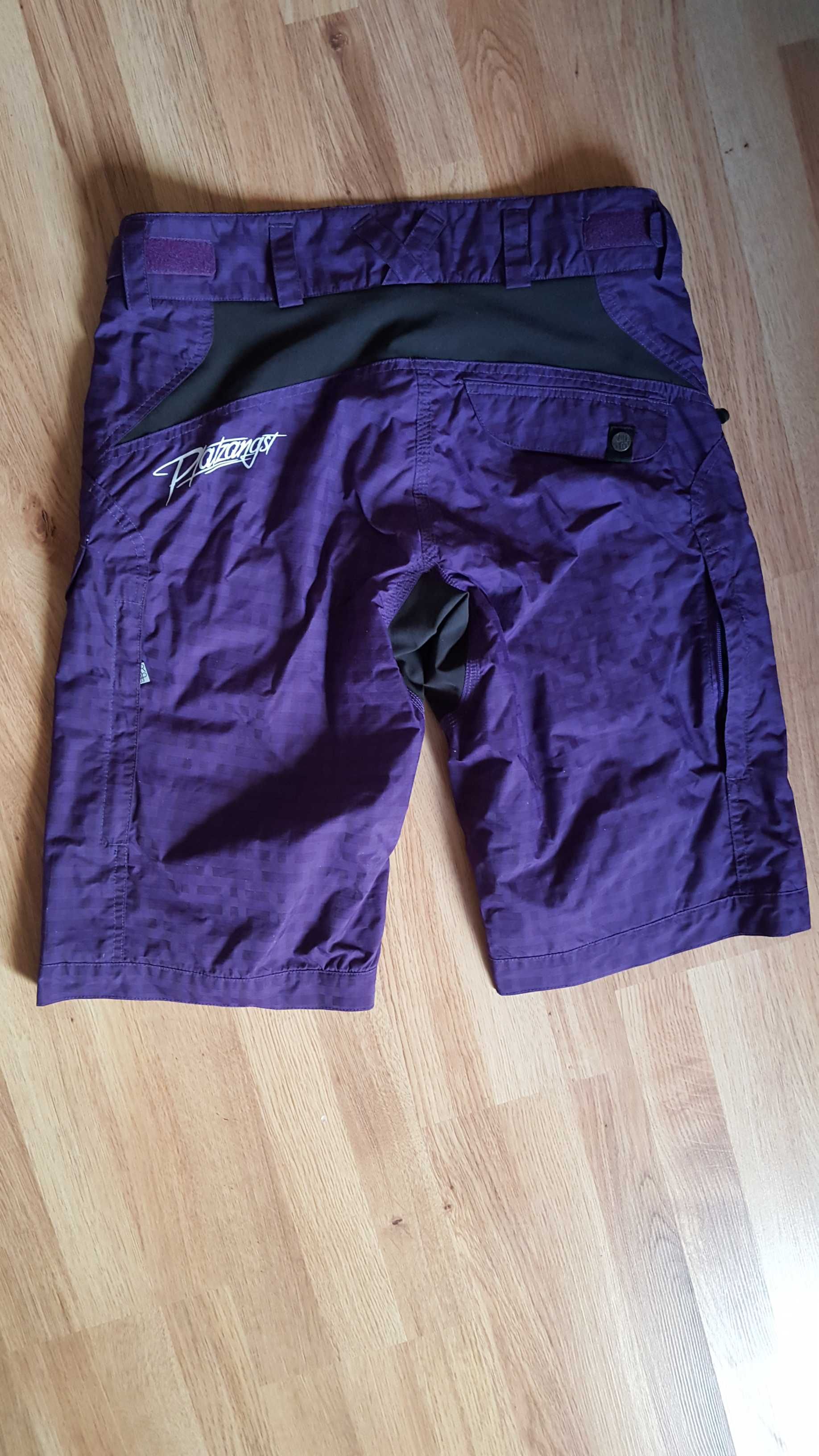 Platzangst fioletowe spodnie rowerowe, 7 kieszeni, rozmiar L