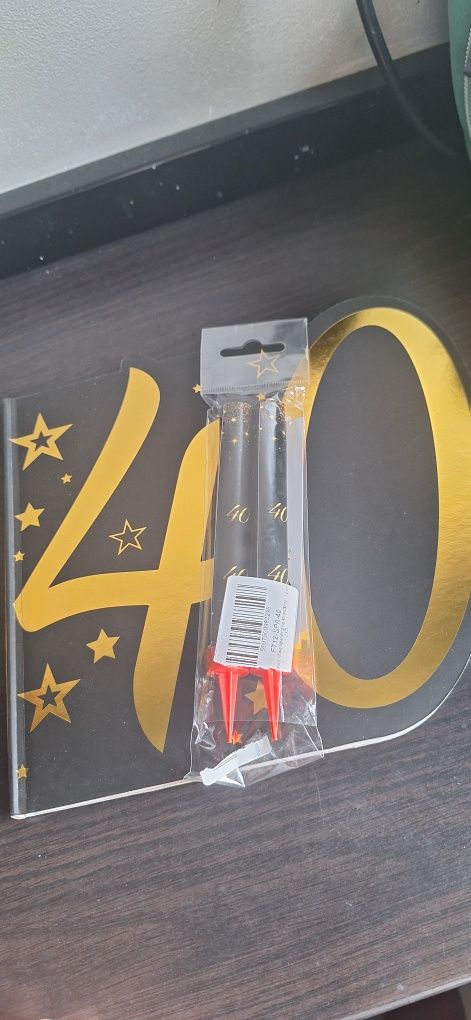 Zestaw 40 urodziny księga gości fontanna na tort  czterdziestka