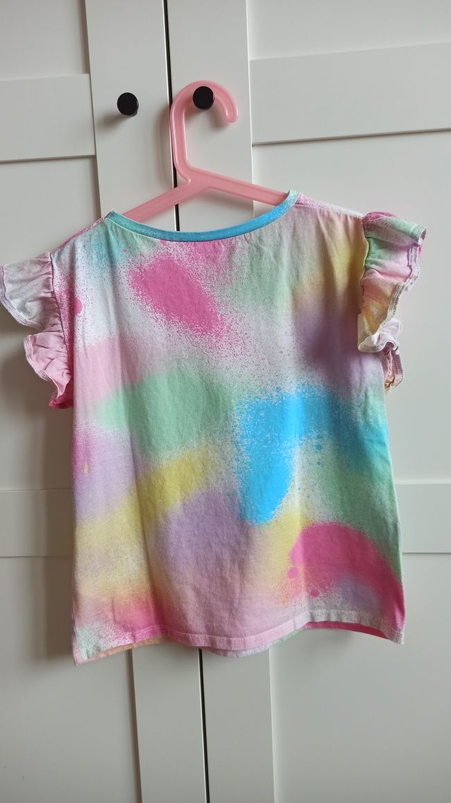 Bluzeczka t-shirt z falbankowym rękawem Hello Kitty r. 134/140 H&M
