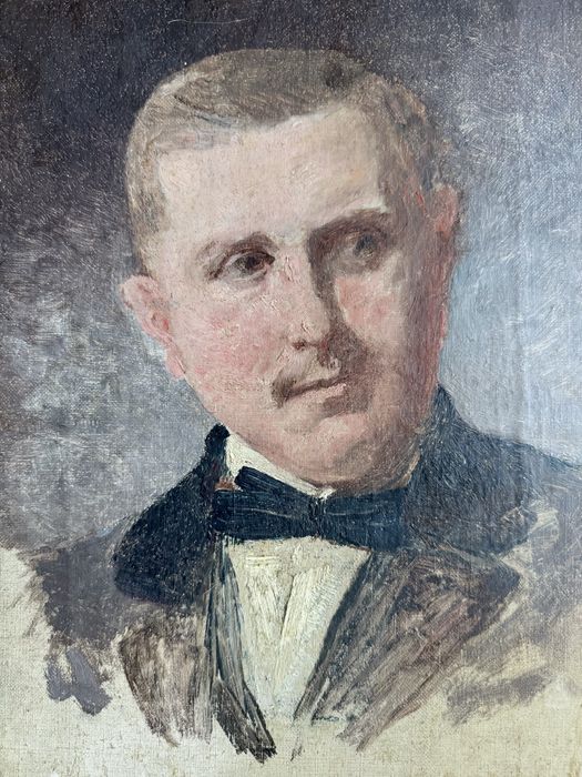 Obraz olejny portret 1895 antyk
