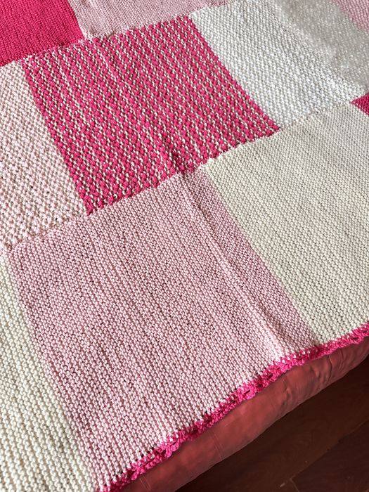 Manta lã crochet feita à mão