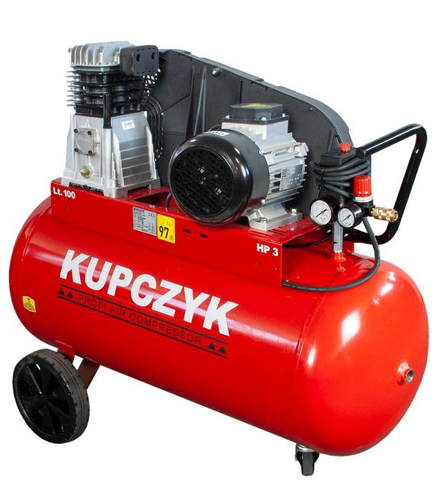 Kompresor Tłokowy Olejowy 495 l/min 10 Bar 100l 400v Dostawa 0 zł