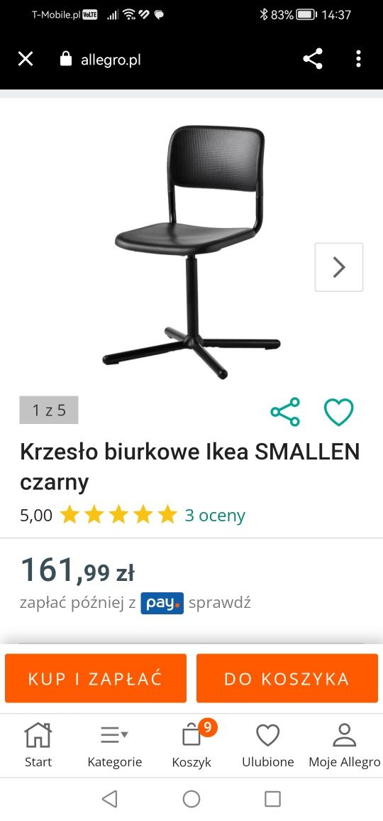 Krzesło obrotowe do biurka Ikea