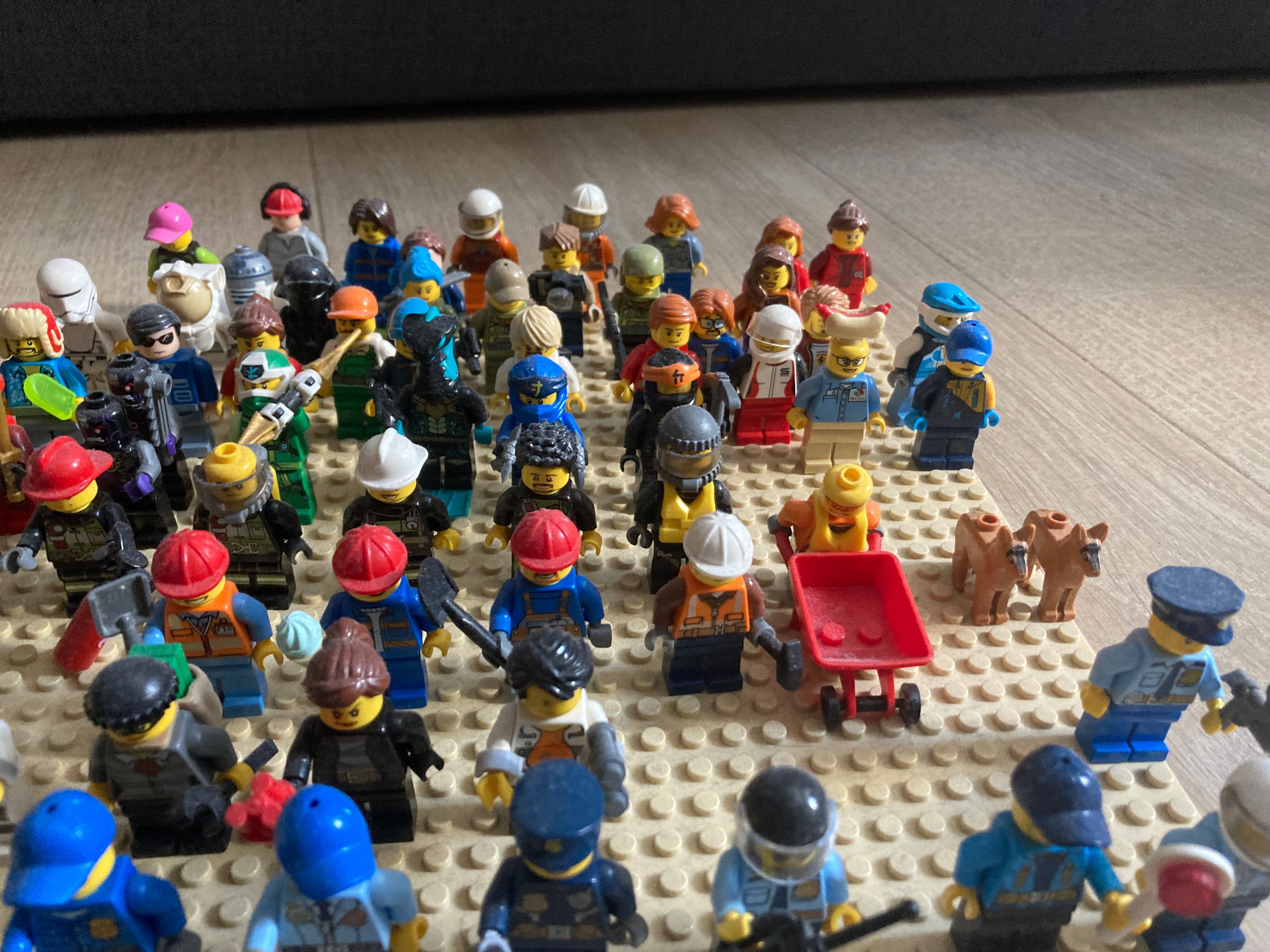 Lego figurki. Policja, straż, ninja, nurkowie, budowlańcy i inni