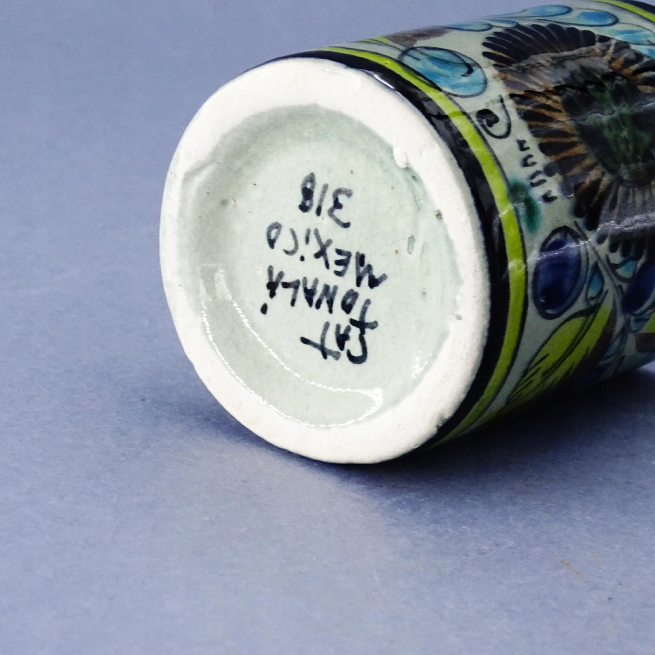 meksyk ręcznie malwoany pojemnik kubek podstawka ceramiczna
